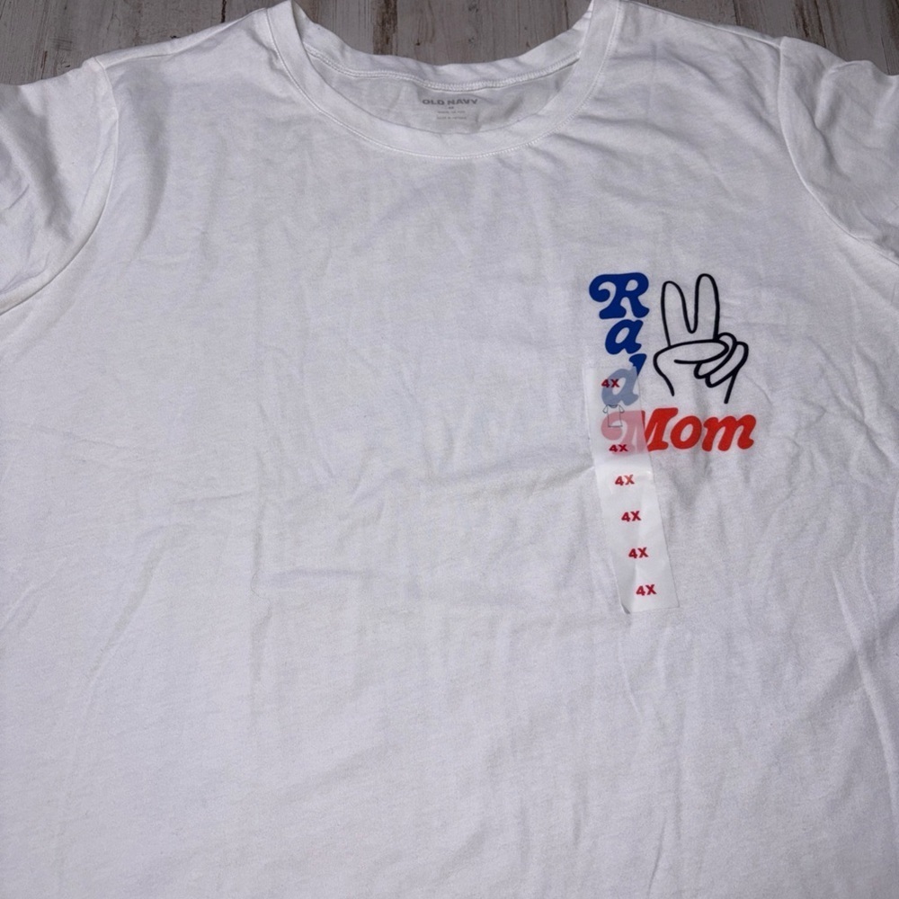 Old Navy Women’s Size 4x White Cotton (Rad Mom)- T-shirt NWT! - Picture 14 of 15